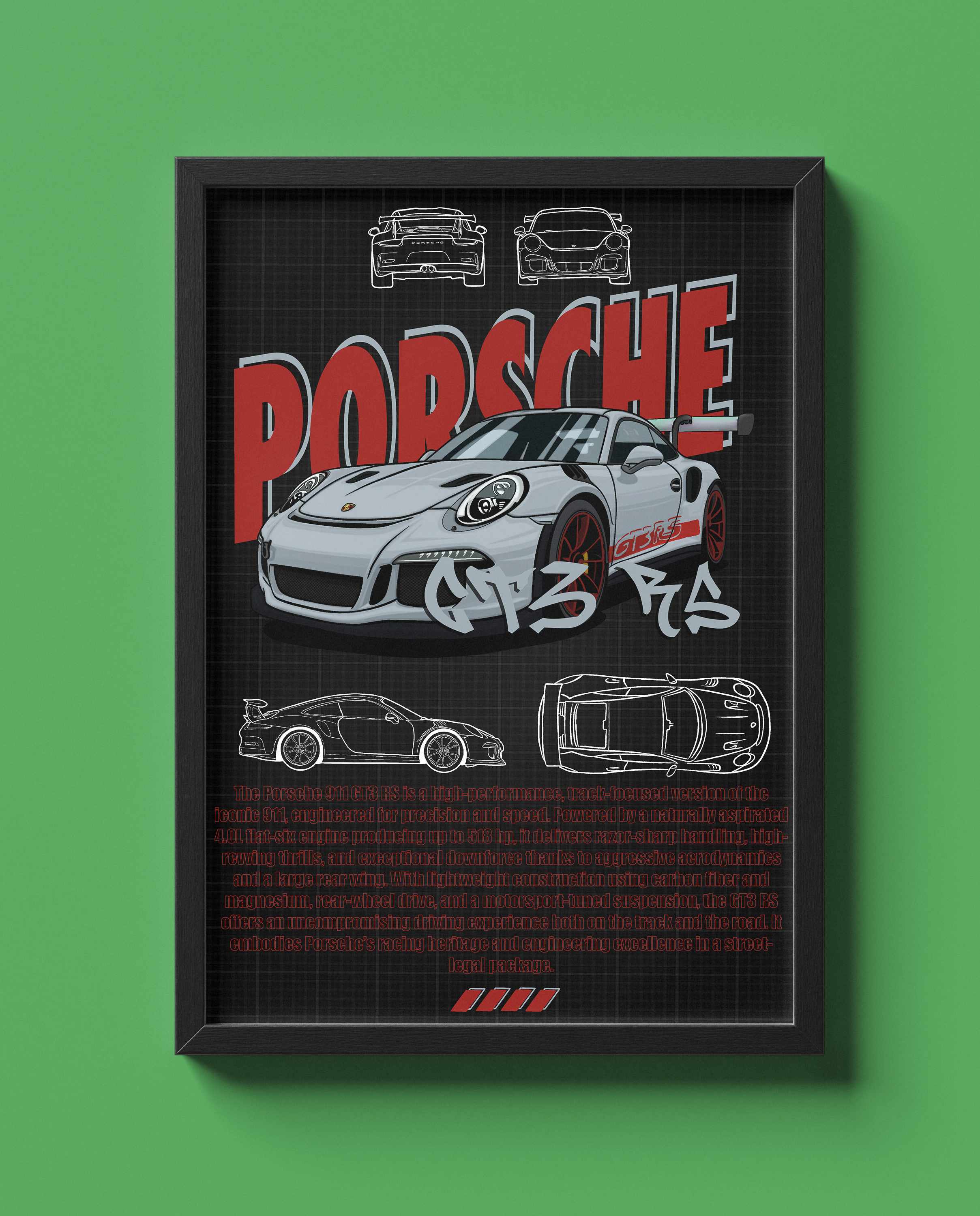 PORSCHE GT3 RS BLUEPRINT